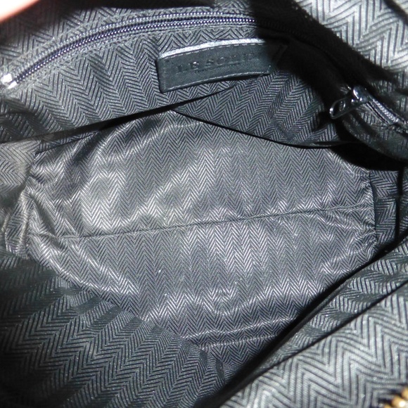 Le Solim Studded Black Leather Satchel - Picture 7 of 7